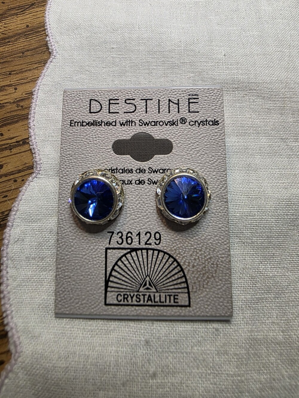 DESTINE Blue Crystal Stud Earrings — Swarovski Crystals